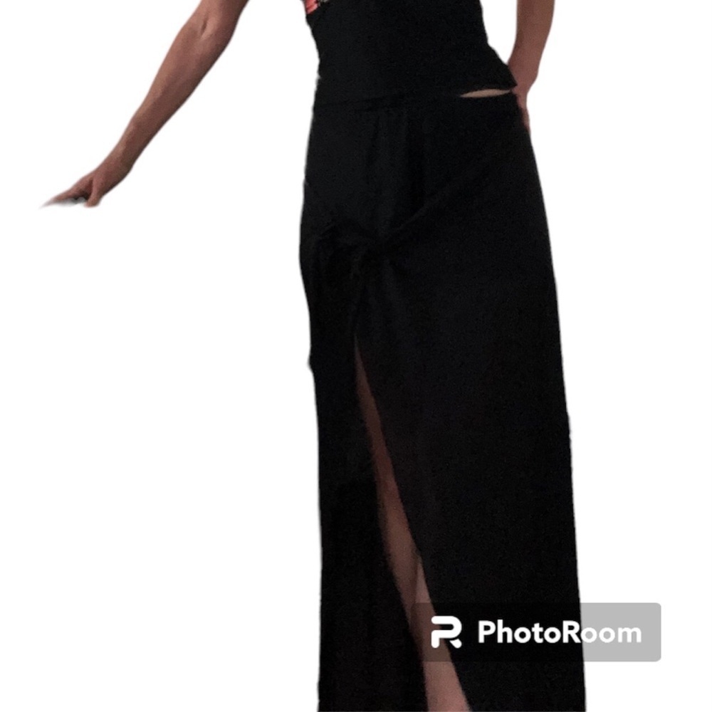 Beach coverup wrap black stretchy